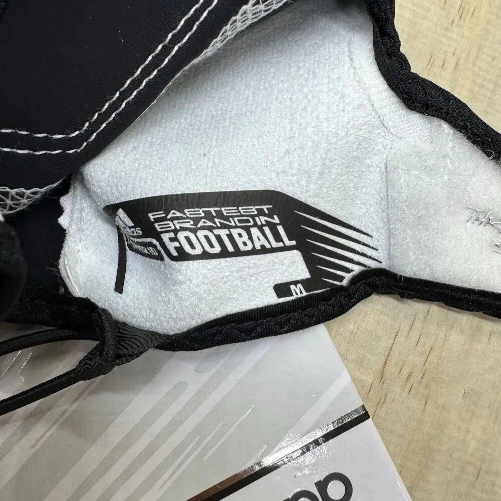NEW Adidas Adizero 12 Football Gloves White Black Size MD AF1531-110